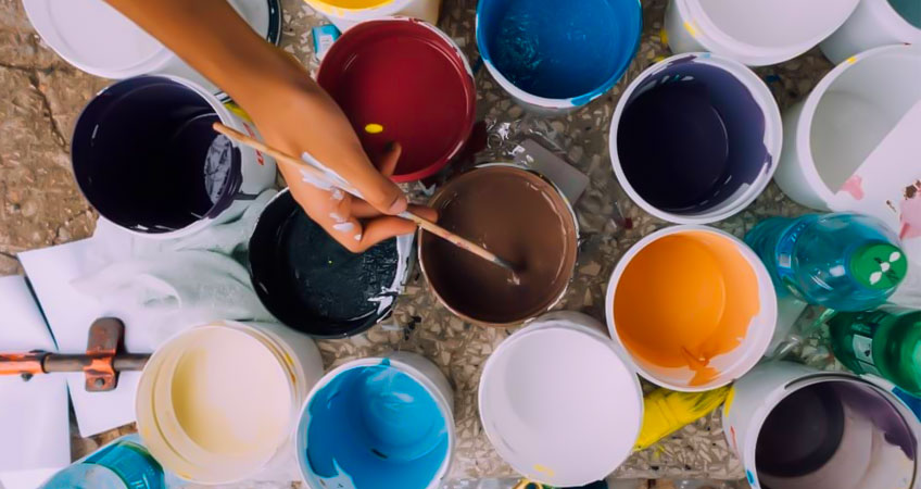 Treatment of paints with organic compounds